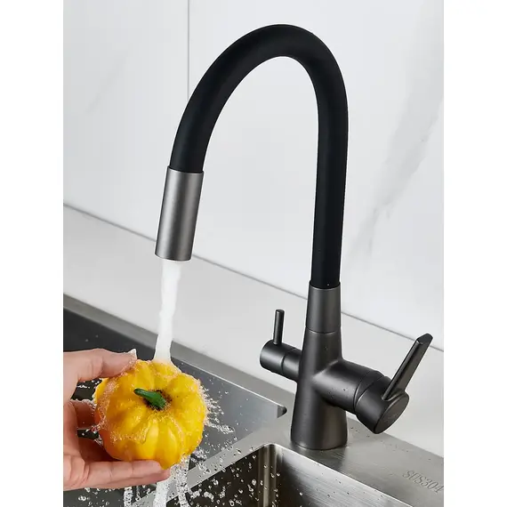Смеситель для кухни с гибким изливом и фильтром Shevanik S668Y, изображение 5
