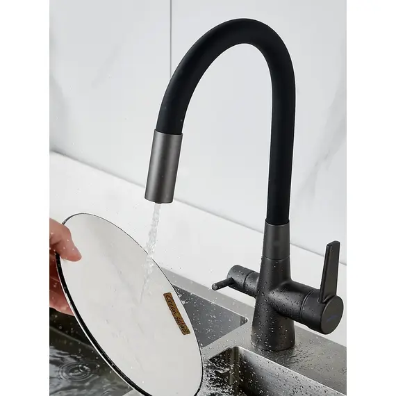 Смеситель для кухни с гибким изливом и фильтром Shevanik S668Y, изображение 6