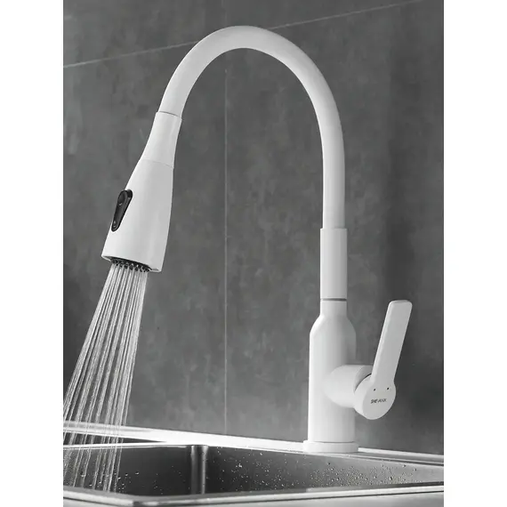 Смеситель для кухни с гибким изливом и душем Shevanik S843C-1, изображение 6