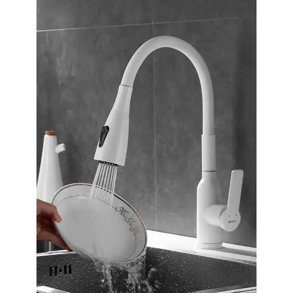 Смеситель для кухни с гибким изливом и душем Shevanik S843C-1, изображение 7