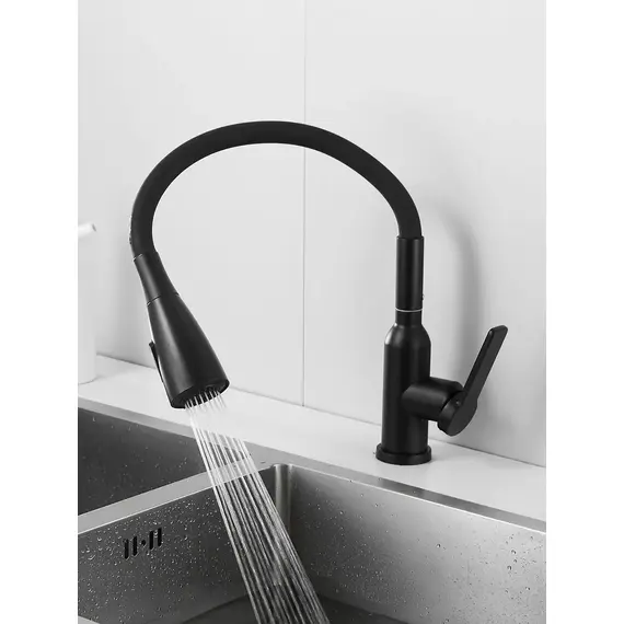 Смеситель для кухни с гибким изливом и душем Shevanik S843H-3, изображение 7