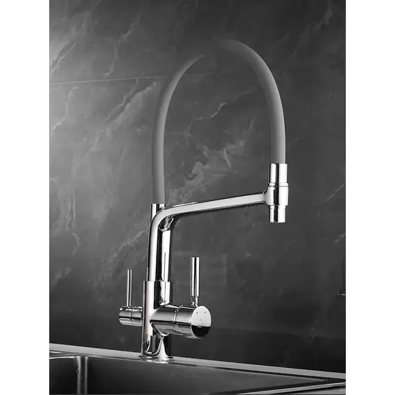 Смеситель для кухни с гибким изливом и фильтром Rose R658, изображение 10