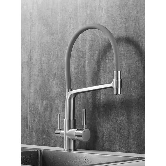 Смеситель для кухни с гибким изливом и фильтром Rose R658L, изображение 10