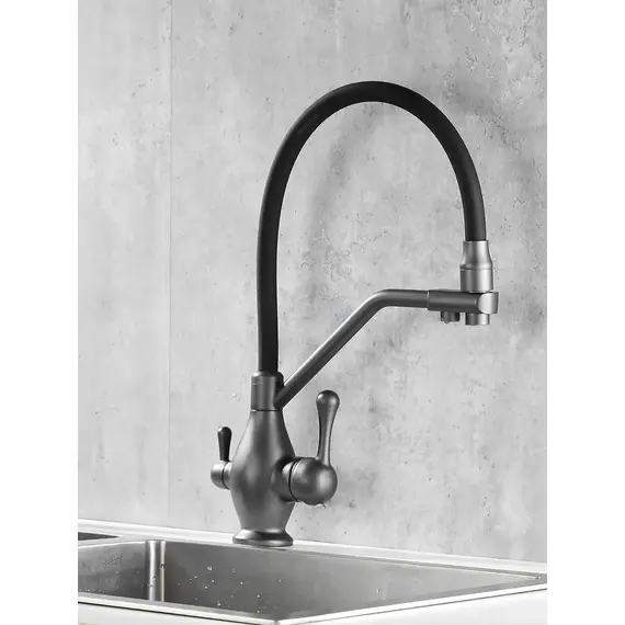 Смеситель для кухни с гибким изливом и фильтром Rose R858Y, изображение 10