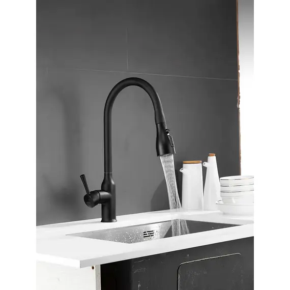 Однорычажный смеситель для кухни с выдвижной лейкой Shevanik S163H, изображение 10