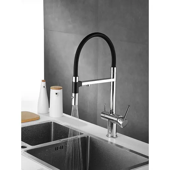 Смеситель для кухни с гибким изливом и фильтром Rose R958, изображение 11