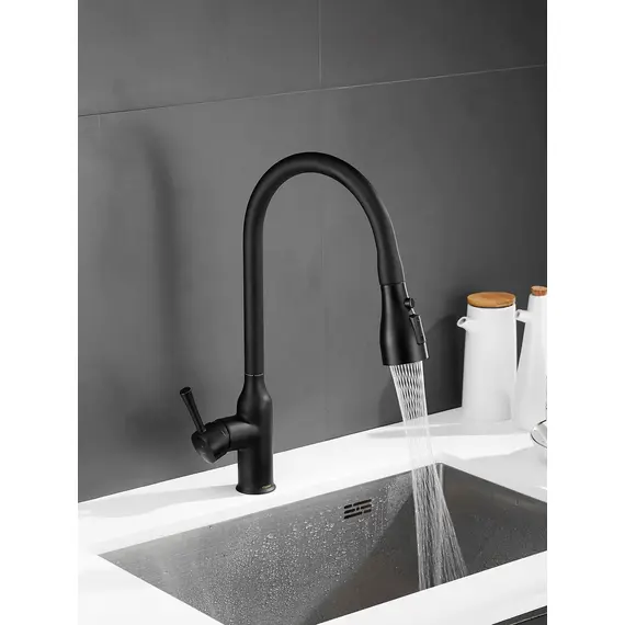 Однорычажный смеситель для кухни с выдвижной лейкой Shevanik S163H, изображение 11