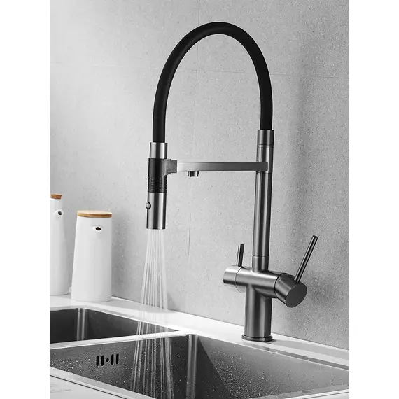 Смеситель для кухни с гибким изливом и фильтром Rose R958T, изображение 11