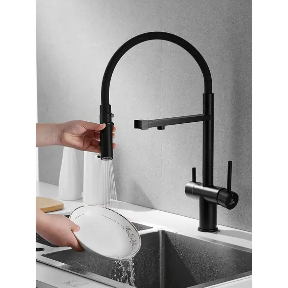 Смеситель для кухни с гибким изливом и фильтром Rose R958H, изображение 12