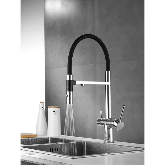 Смеситель для кухни с гибким изливом и фильтром Rose R958, изображение 12