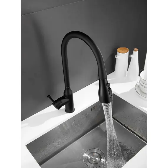 Однорычажный смеситель для кухни с выдвижной лейкой Shevanik S163H, изображение 12