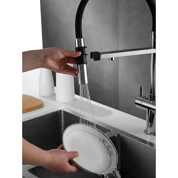 Смеситель для кухни с гибким изливом и фильтром Rose R958, изображение 13