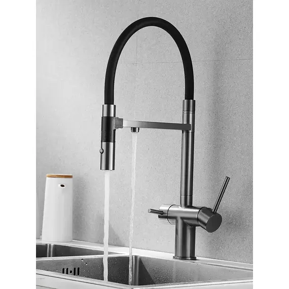 Смеситель для кухни с гибким изливом и фильтром Rose R958T, изображение 14