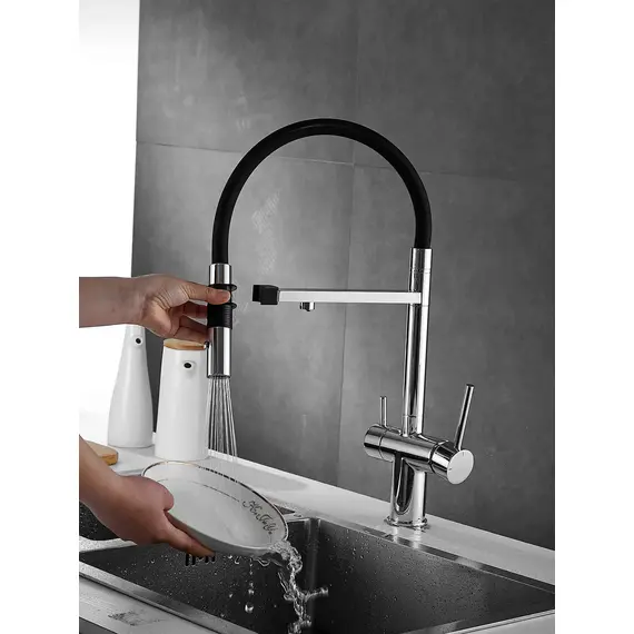 Смеситель для кухни с гибким изливом и фильтром Rose R958, изображение 14