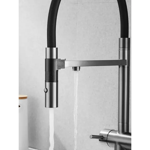 Смеситель для кухни с гибким изливом и фильтром Rose R958T, изображение 15