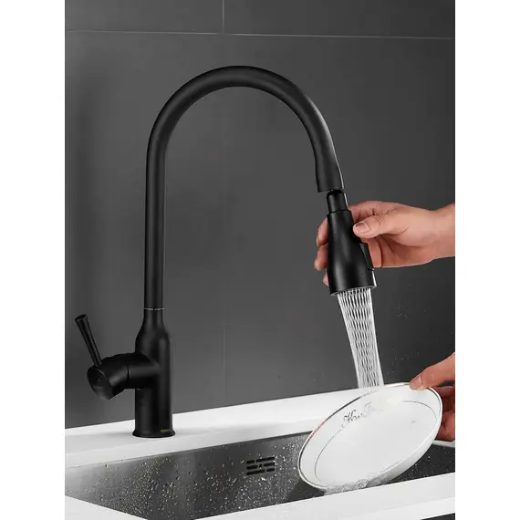 Однорычажный смеситель для кухни с выдвижной лейкой Shevanik S163H, изображение 15