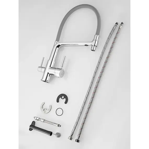 Смеситель для кухни с гибким изливом и фильтром Rose R658, изображение 16