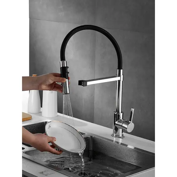 Смеситель для кухни с гибким изливом и душем Rose R133, изображение 16