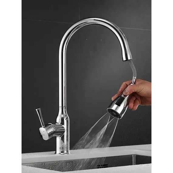 Однорычажный смеситель для кухни с выдвижной лейкой Shevanik S163, изображение 16