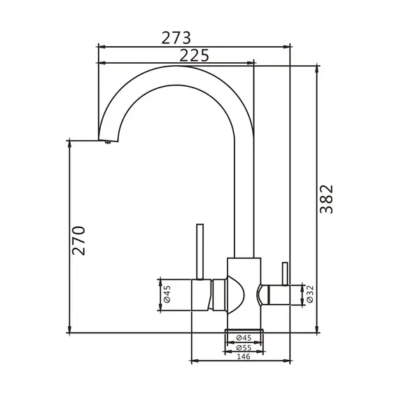 Высокий смеситель для кухни с фильтром для воды Shevanik S168B, изображение 16