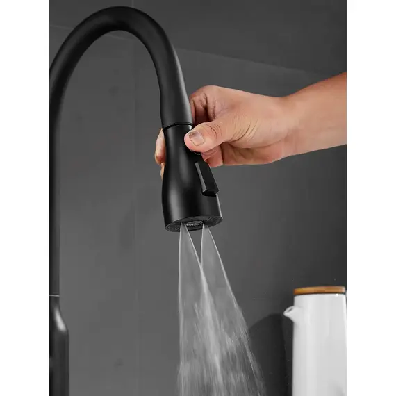 Однорычажный смеситель для кухни с выдвижной лейкой Shevanik S163H, изображение 17