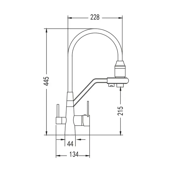 Смеситель для кухни с гибким изливом и фильтром Rose R558Y, изображение 17