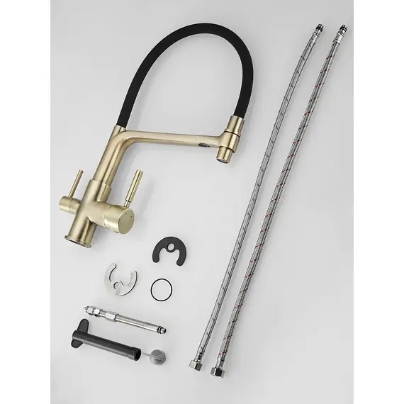 Смеситель для кухни с гибким изливом и фильтром Rose R658Q, изображение 17