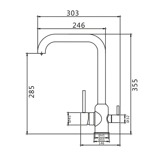 Высокий смеситель для кухни с фильтром для воды Shevanik S268B, изображение 17