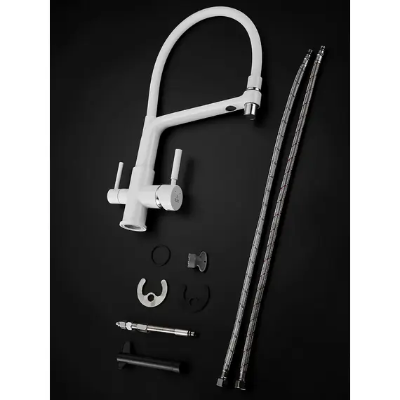 Смеситель для кухни с гибким изливом и фильтром Rose R658C, изображение 17