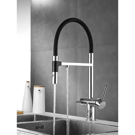 Смеситель для кухни с гибким изливом и фильтром Rose R958, изображение 17