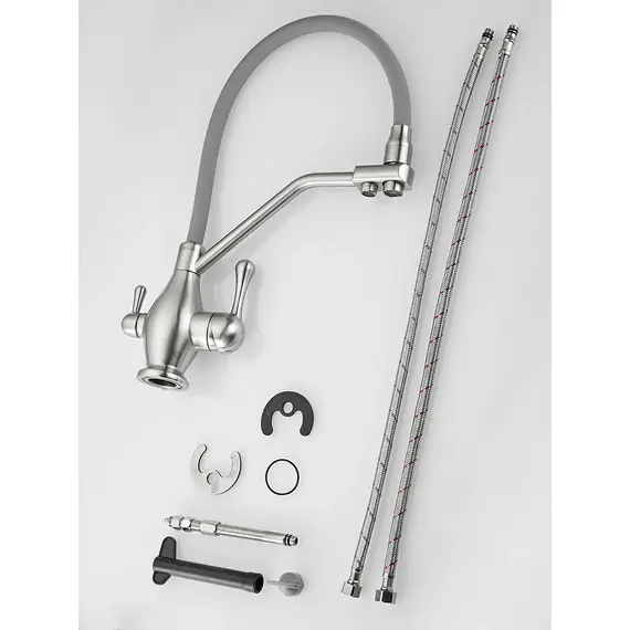 Смеситель для кухни с гибким изливом и фильтром Rose R858L, изображение 18