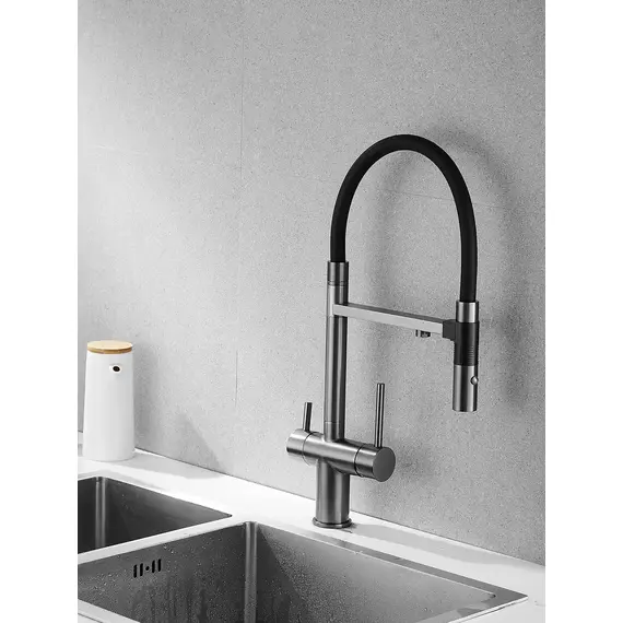 Смеситель для кухни с гибким изливом и фильтром Rose R958T, изображение 18