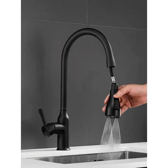 Однорычажный смеситель для кухни с выдвижной лейкой Shevanik S163H, изображение 18