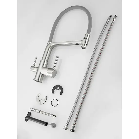 Смеситель для кухни с гибким изливом и фильтром Rose R658L, изображение 18