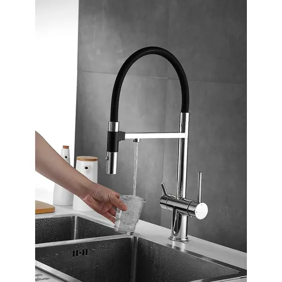 Смеситель для кухни с гибким изливом и фильтром Rose R958, изображение 19