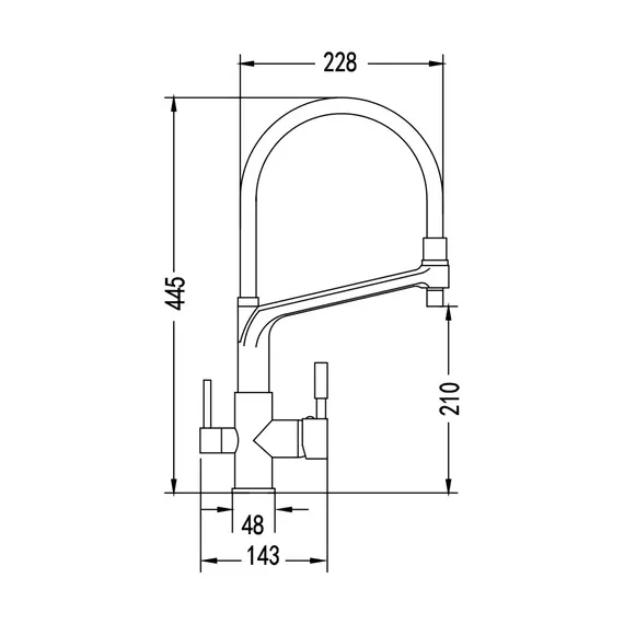 Смеситель для кухни с гибким изливом и фильтром Rose R658L, изображение 20