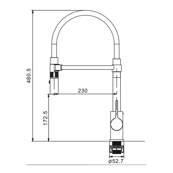 Смеситель для кухни с гибким изливом и душем Rose R133H, изображение 24