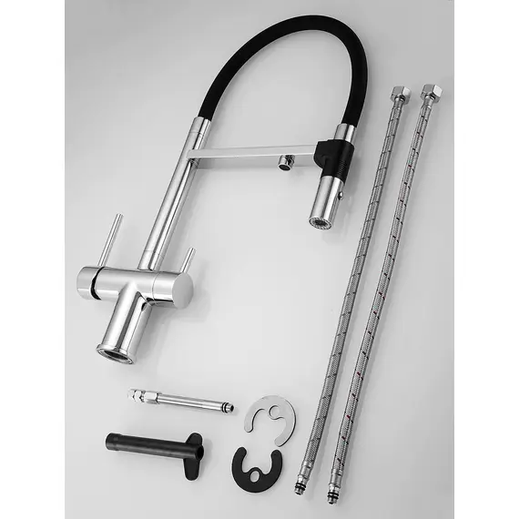 Смеситель для кухни с гибким изливом и фильтром Rose R958, изображение 28