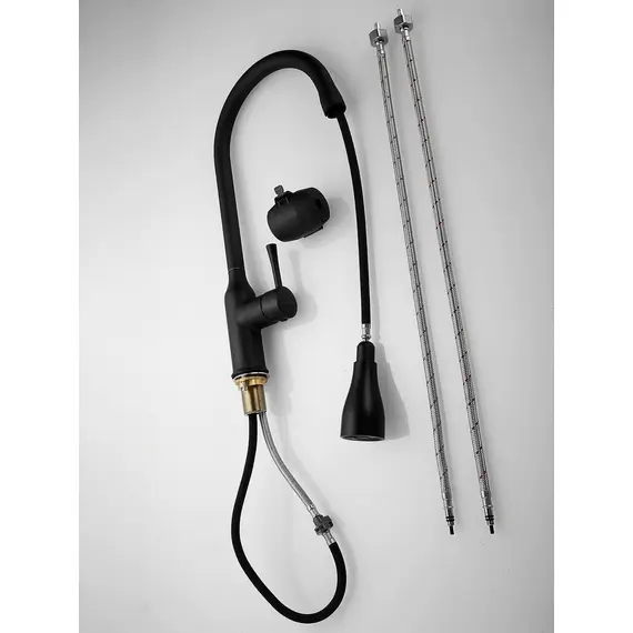 Однорычажный смеситель для кухни с выдвижной лейкой Shevanik S163H, изображение 28