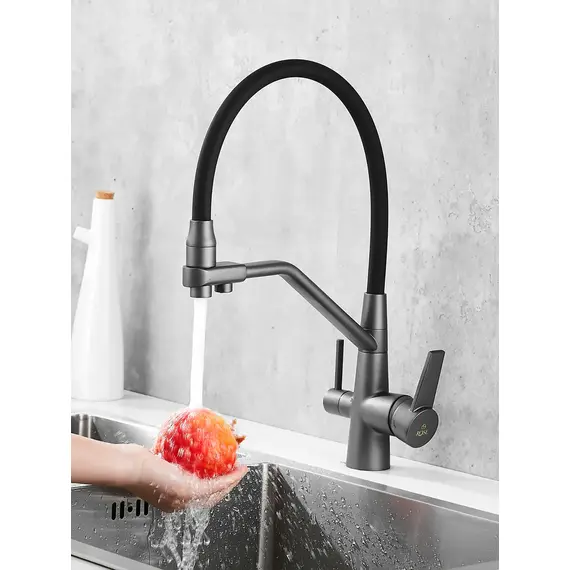 Смеситель для кухни с гибким изливом и фильтром Rose R558Y, изображение 2
