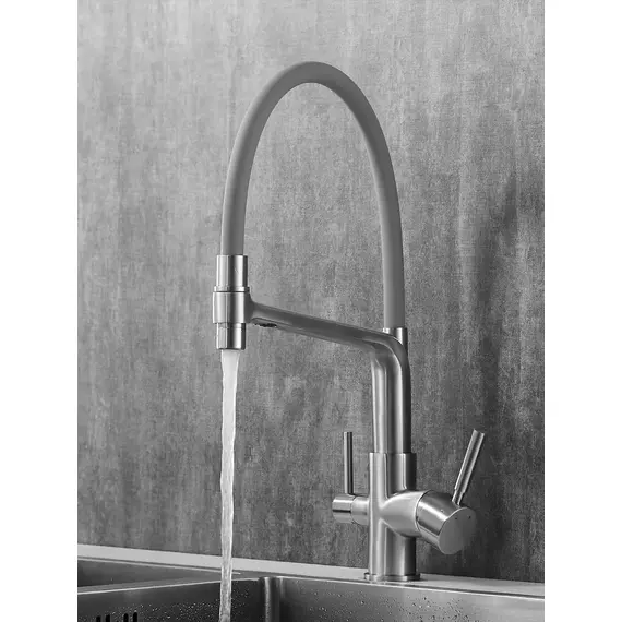 Смеситель для кухни с гибким изливом и фильтром Rose R658L, изображение 2