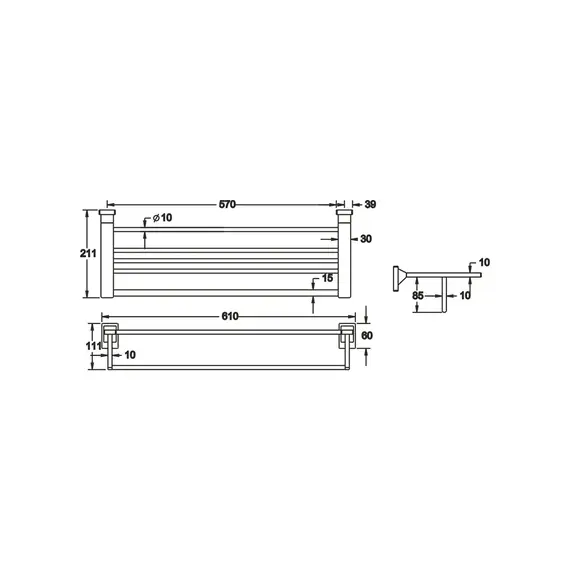 Полка для полотенец Rose RG1608, изображение 2