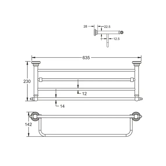 Полка для полотенца Rose RG1108, изображение 2