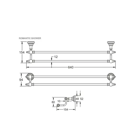 Прямой полотенцедержатель Rose RG1127Q, изображение 2