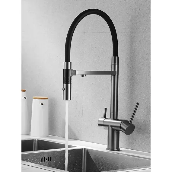 Смеситель для кухни с гибким изливом и фильтром Rose R958T, изображение 2