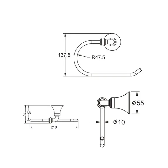 Держатель туалетной бумаги Rose RG1206, изображение 2