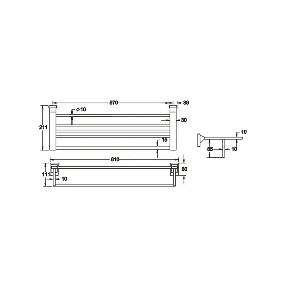 Полка для полотенец Rose RG1608H, изображение 2