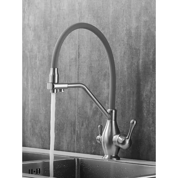 Смеситель для кухни с гибким изливом и фильтром Rose R858L, изображение 2