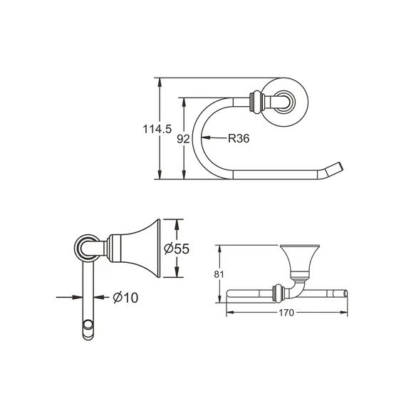 Держатель туалетной бумаги Rose RG1205, изображение 2