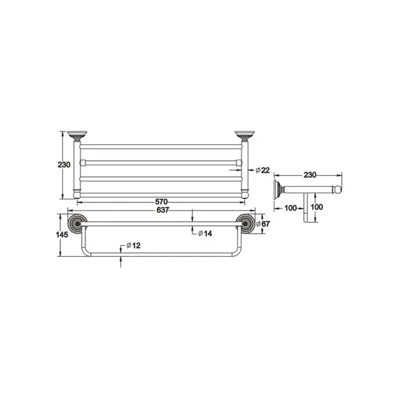 Полка для полотенец Rose RG1408Q, изображение 2